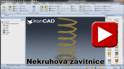 IronCAD - Nekruhová šroubovice