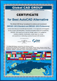 GCG Award - ZWCAD - best AutoCAD Alternative
